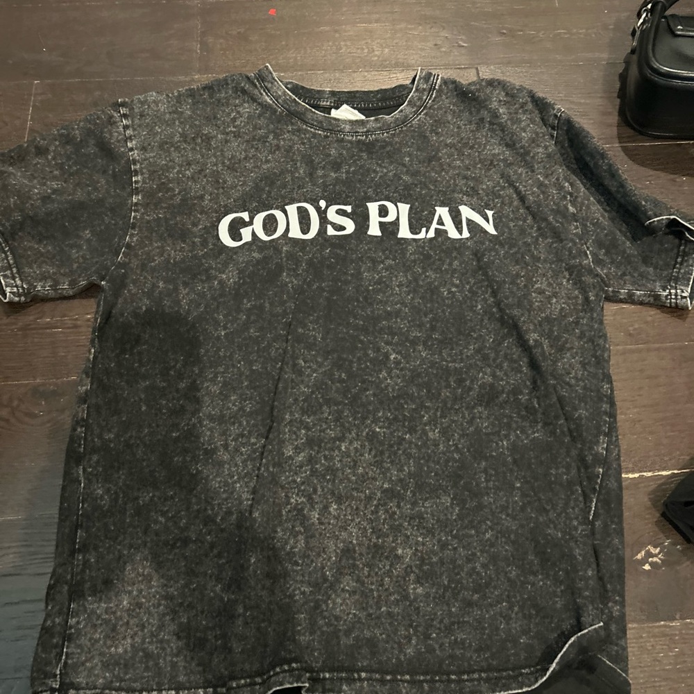Black Graphic T-Shirt with White Text